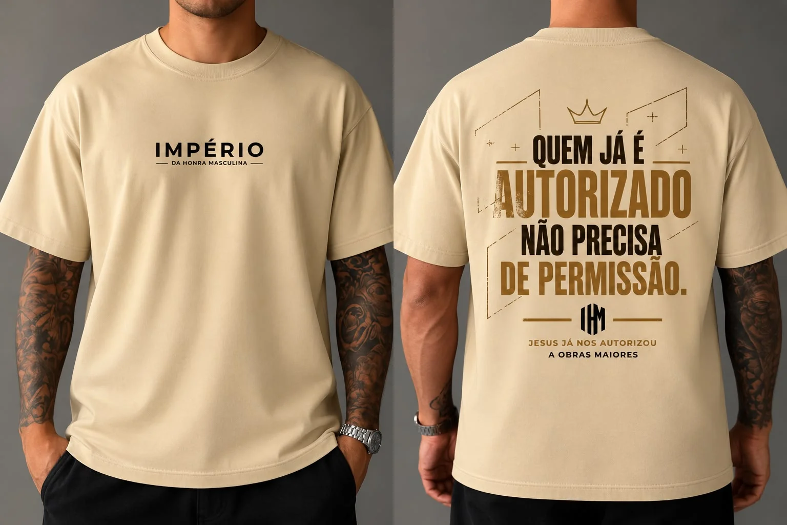 Quem já é autorizado — Areia. Frente e costas.
