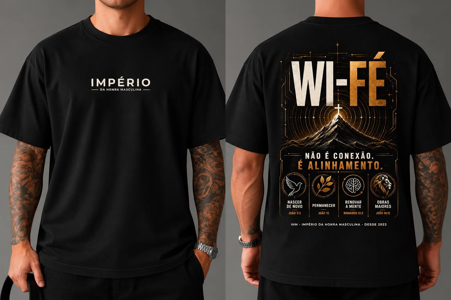 Wi-Fé — Preta. Frente e costas.